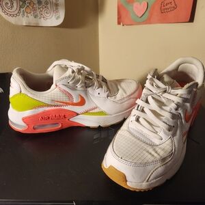 Nike Kids Air Max White and Orange Shoes